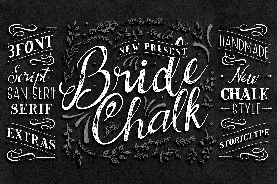 BrideChalk: Elegant Handlettered Fonts for Editorial Design
